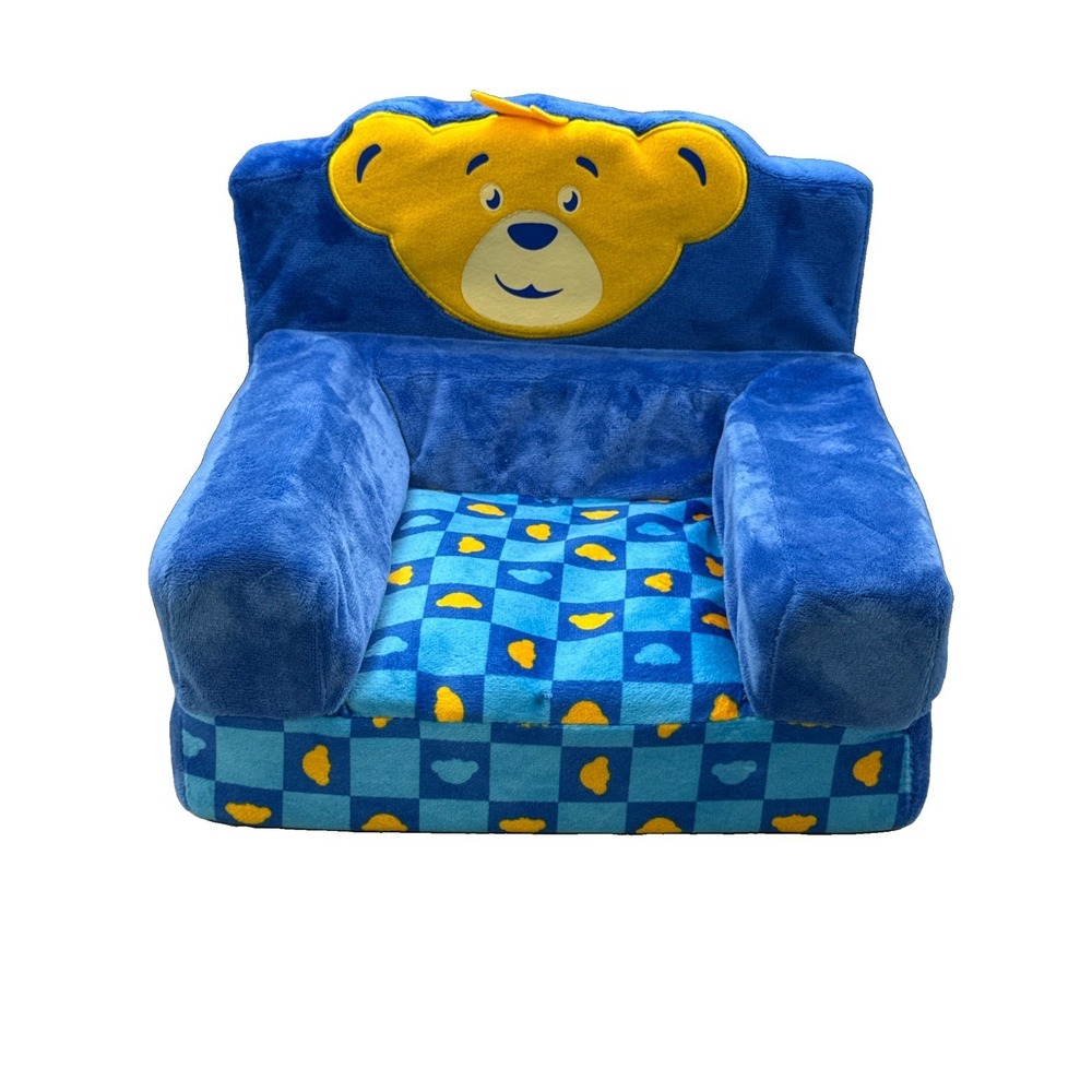 Build A Bear Bearemy Folding Chair Bed Blue Yellow Convertible Plush Furniture